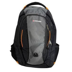 Wenger Black Orange Laptop Travel Camping Backpack